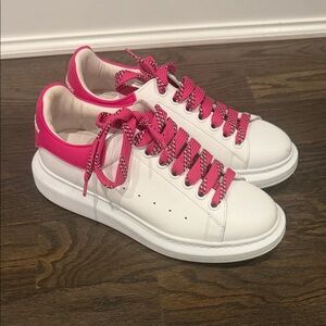 Alexander McQueen White and Pink Sneakers